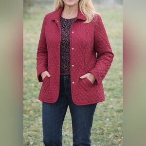 Briggs Of New York Burgundy Quilted Puffer Jacket